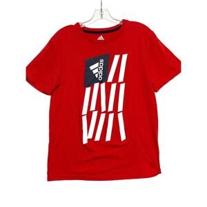Adidas American Flag USA Red White Blue Red T Shirt Kids Boys XL 18-20 Cotton